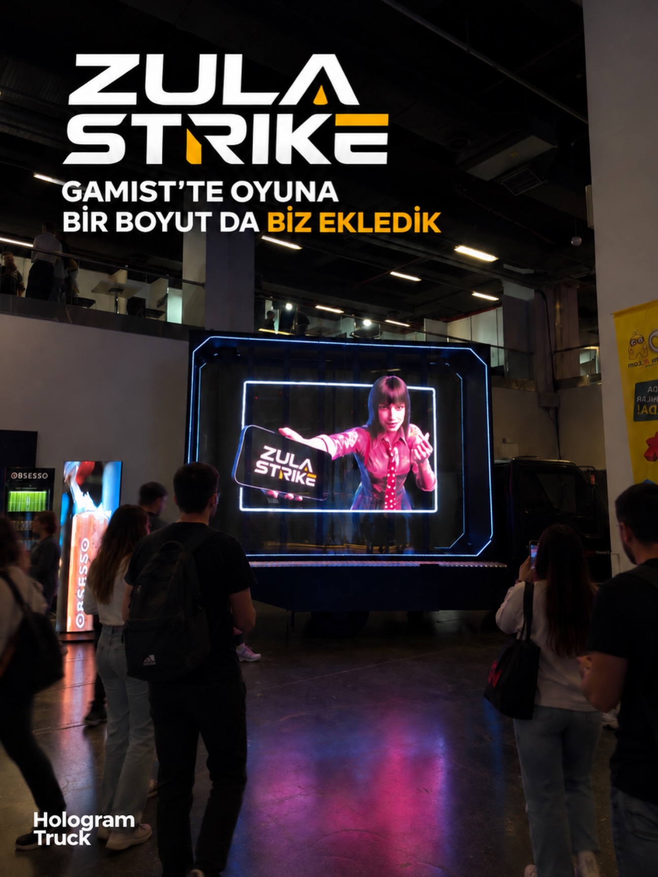 Gaming Istanbul’da Zula Strike standı yanında sergilenen Hologram Truck uygulaması